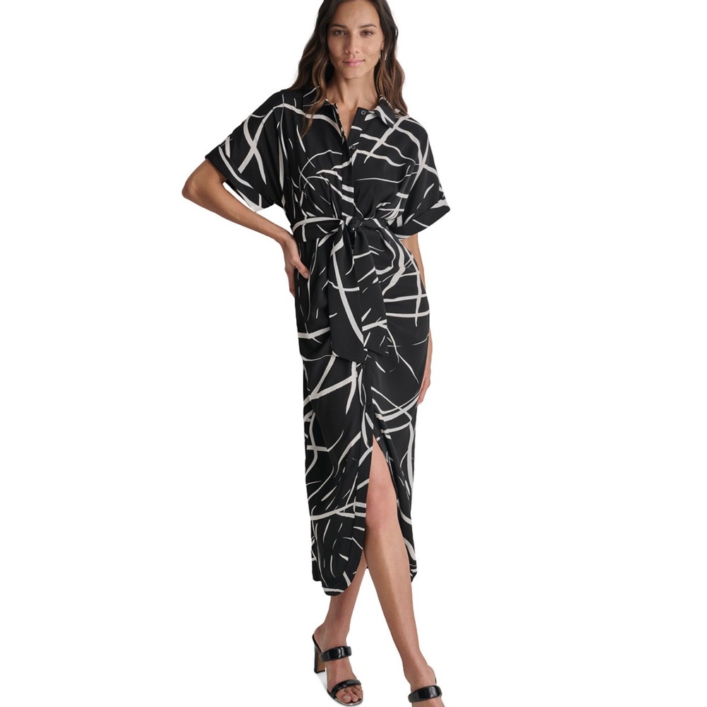 DKNY Monochrome Abstract Dress